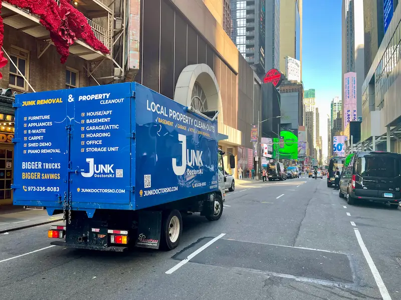 A professional Junk Doctors NJ hauling truck providing bulk e-waste recycling and electronics removal services for commercial and residential clients in North NJ.