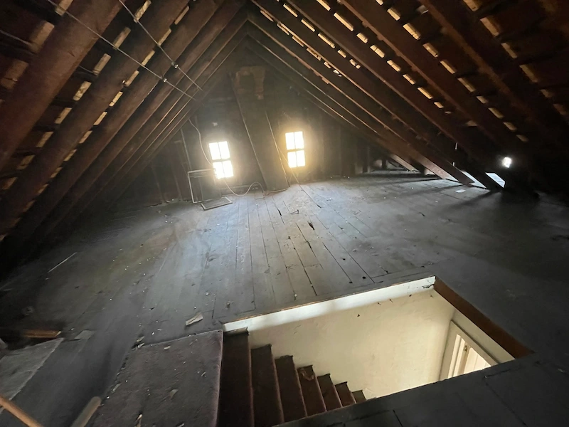 Empty attic after junk removal